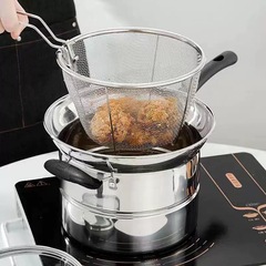 アマゾン国境を越えたステンレス揚げ鍋家庭用多機能料理鍋蒸し焼き鍋プレゼント卸売り