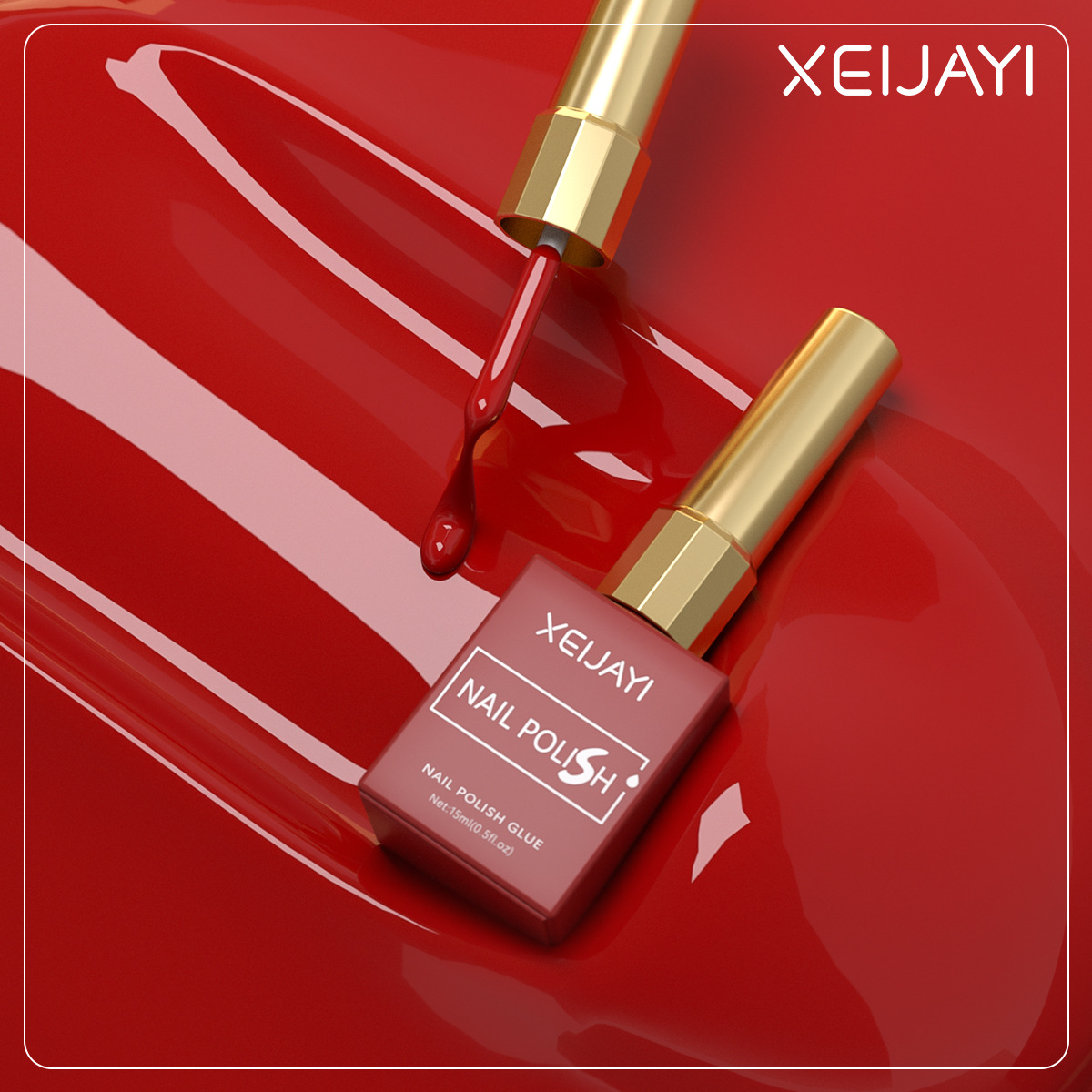 Macaron color pegamento de uñas 2025 nuevo estilo de moda Chellie rojo oliva verde pegamento de uñas