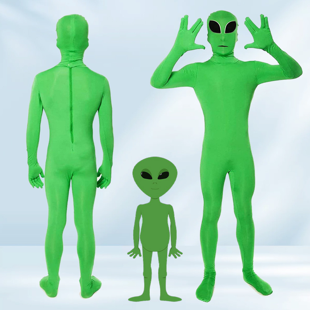 跨境新品Extraterrestrial Being綠色連體緊身衣舞台表演ET外星人