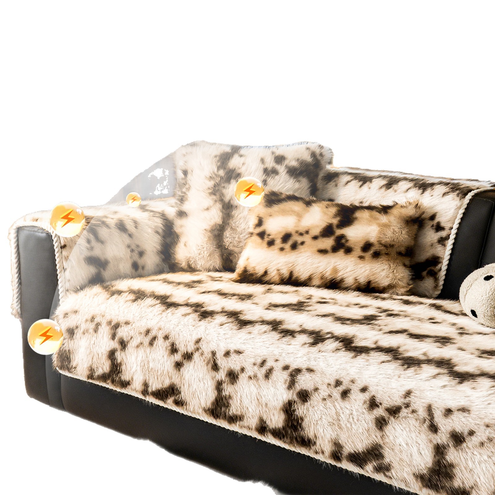 Cojín de sofá de invierno de alta calidad 2025 nuevo tipo de peluche antideslizante cojín de sofá de cuero de alta calidad toalla de tela