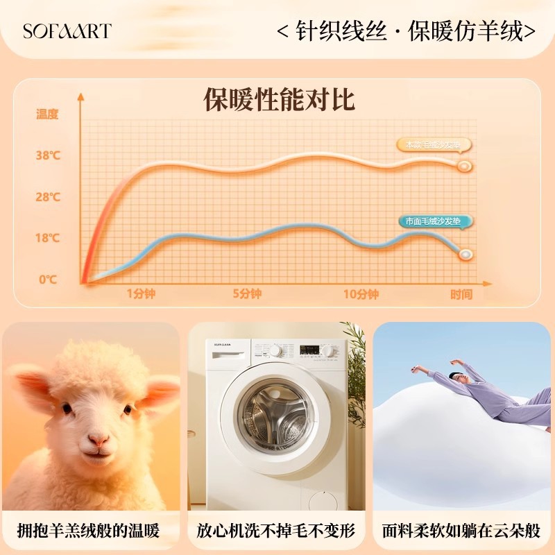 Sofá de peluche otoño y invierno 2024 nuevo sofá recto cubierto de tela ligera de lujo de alta calidad sofá de cojín de piel especial