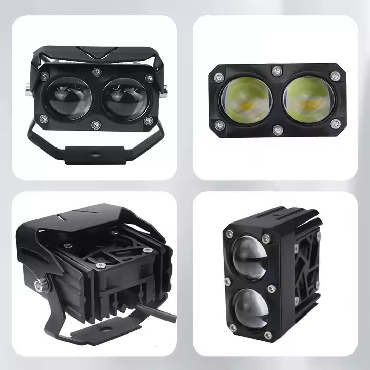 Luz auxiliar de motocicleta U23led lámpara de trabajo vehículo eléctrico LED bicolor lente ultra brillante blanco amarillo faro universal image 8