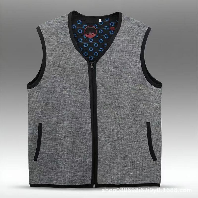 New Casual Outdoor Warm Cardigan Vest Men's Zipper Black Vest Spring and Autumn Simple Men's Vest