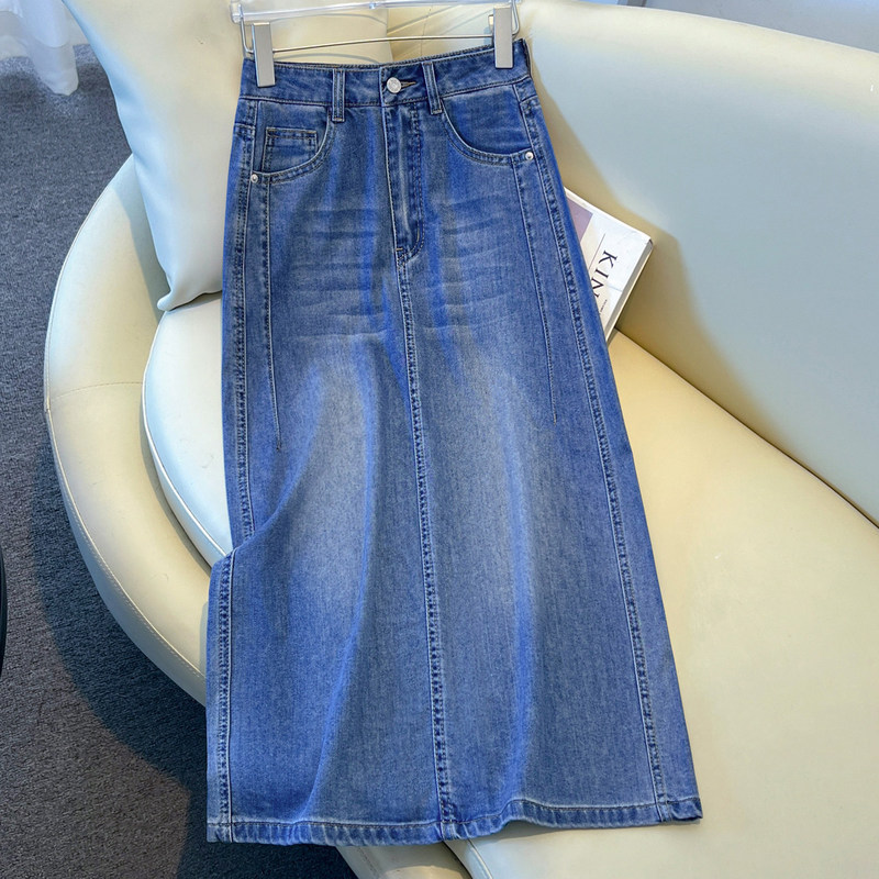 Blue Denim Skirt for Women, Summer Thin Style, 2026 New Model, Super Stylish Mid-Length Skirt, Straight A-Line Hip-Hugging Long Skirt Blue Denim Skirt for Women, Summer Thin Style, 2026 New Model, Super Stylish Mid-Length Skirt, Straight A-Line Hip-Hugging Long Skirt