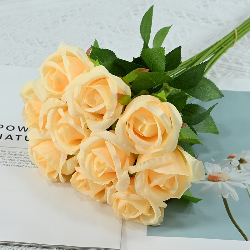 Flores de simulación al por mayor de una sola rosa triangular gran precio decoración de boda flores de decoración del hogar flores flores falsas flores flores falsas