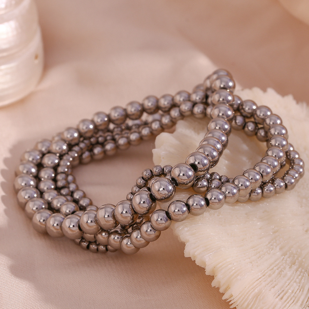 27g Weight Bracelets Classification 316L Stainless Steel Chain Material 1 Piece Quantity Anniversary, Party, Street Occasion 316L Stainless Steel Material Geometric Pattern Women's Gender Lady Style Waterproof Non Tarnish, Surgical Steel, Beaded, Plating Craft 316L Stainless Steel Geometric Waterproof Non Tarnish Surgical Steel Lady Bracelets For Women's 10