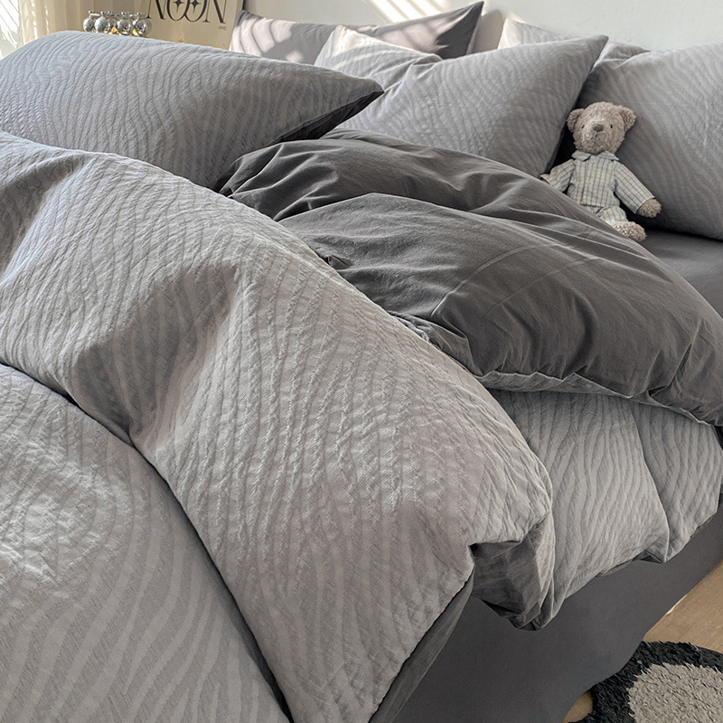 Cama de hilo de tres capas de algodón de cuatro piezas de algodón puro de alta calidad 2025 nueva ropa de cama de tres piezas