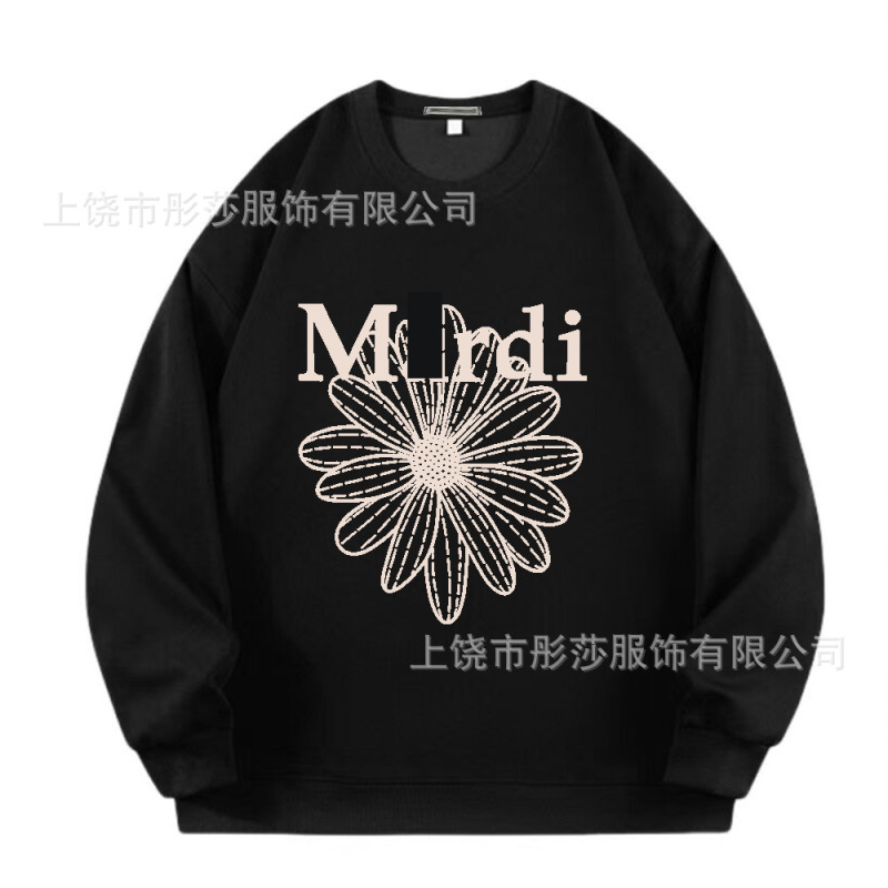 【顶级版本】韩国潮牌Mardi卫衣印花金高银同款小雏菊圆领宽松款|undefined