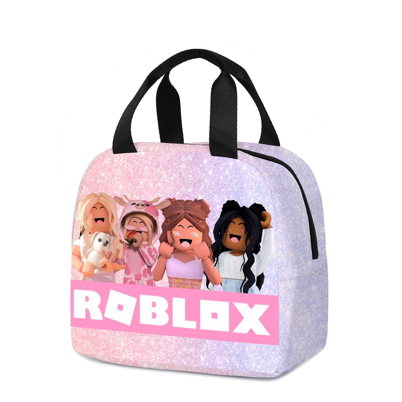 3D 新しい Roblox ROBLOX ランチバッグ小学生ランチボックスバッグ diy アイスバッグポリエステルプリント食事バッグ|undefined