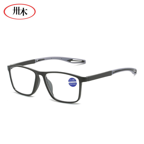 New Cross-border Anti-blue light Reading Glasses for Middle-aged and Elderly People, TR Large Frame Reading Glasses for Men and Women, High Definition Sports Reading Glasses