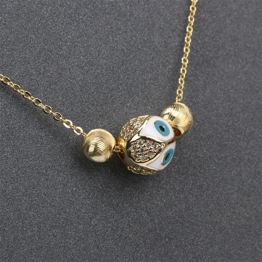 new fashion copper gold-plated devilu0027s eye oil drop pendent necklace