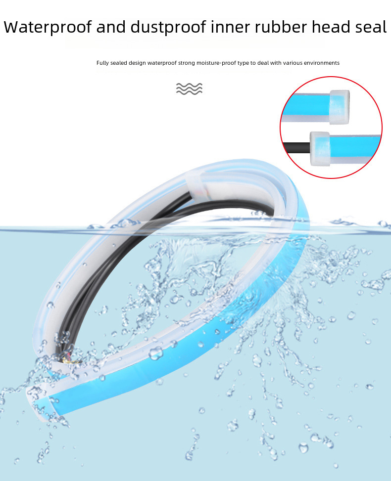 Car daily light with light guide strip LED tearful eye light streamer horse racing decorative soft strip light with cross-border explosions spot