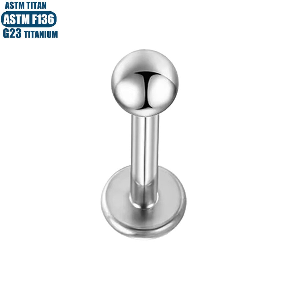 G23 Titanium Alloy Lip Stud with Zircon Gem Inner Spiral Threading Lip Ring Earring Body Piercing Jewelry detail image 13