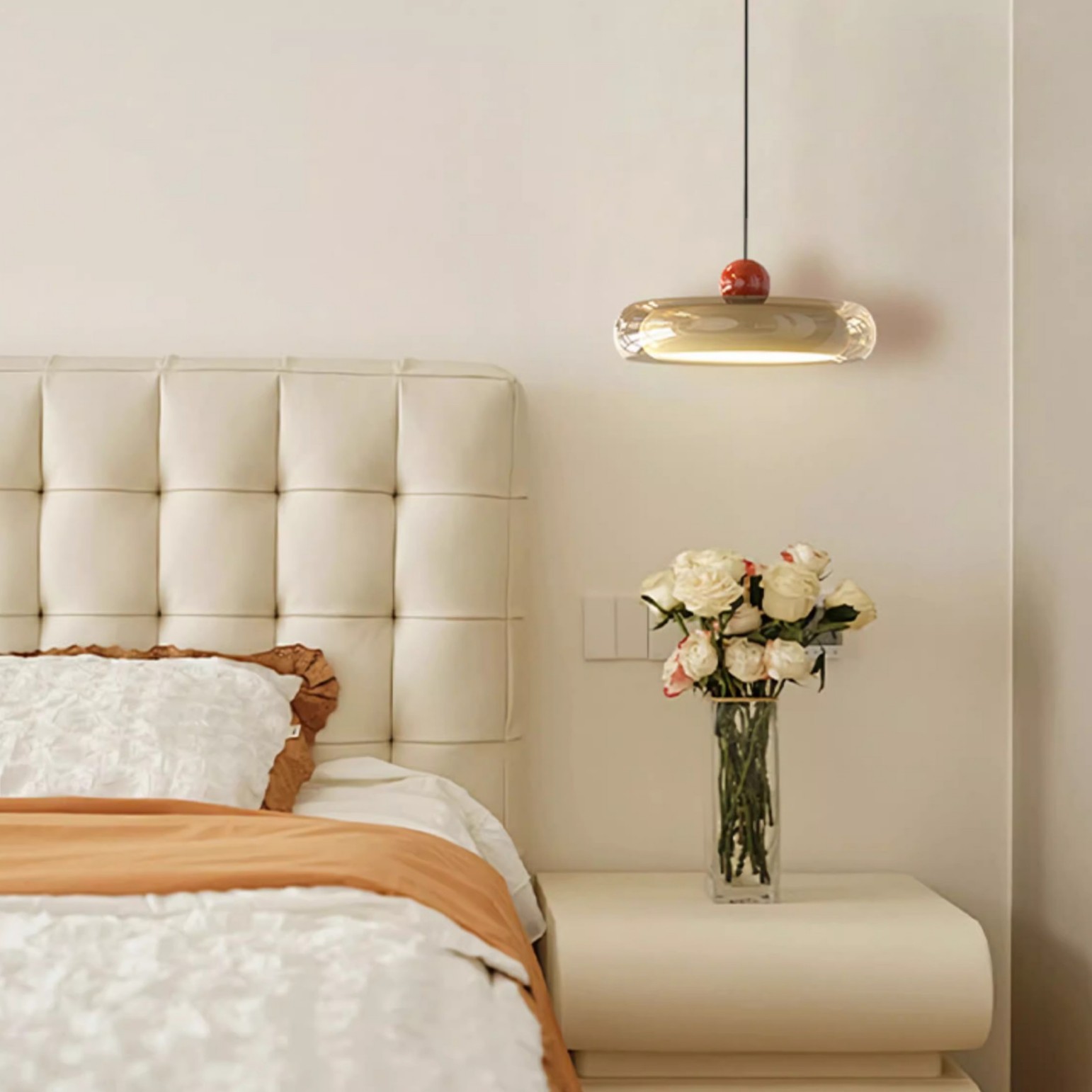 Lámpara de vidrio creativa francesa estilo pasillo lámpara de techo protector de ojos simple dormitorio cabezal de cama lámpara de puerta de entrada