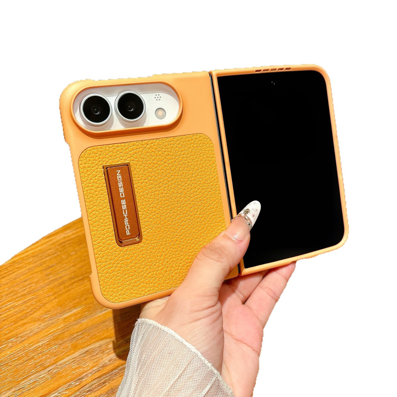 Funda de Cuero para Teléfono Plegable iPhone Duo de Cuero PU con Soporte Anticaída image 6