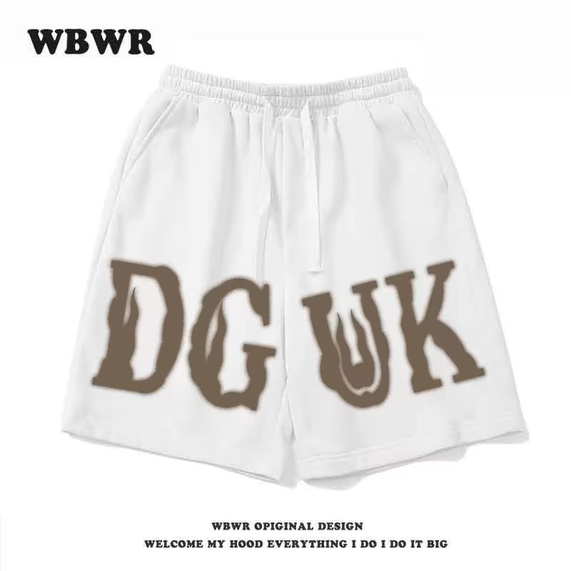 American ins moda marca Carta de impresión con cordón pantalones cortos de baloncesto de verano de los hombres versátiles sueltos pantalones cortos casuales al por mayor