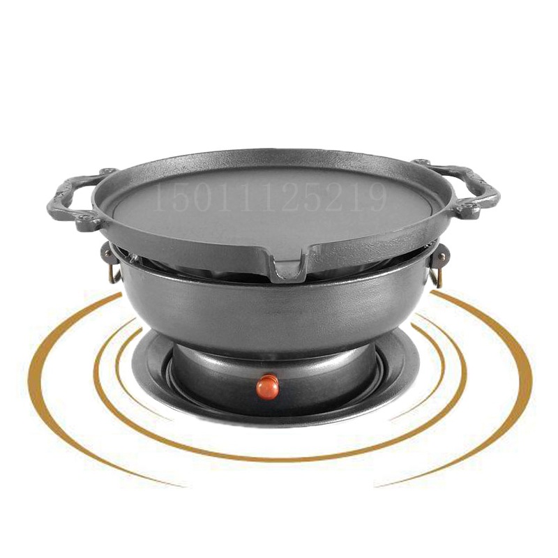 商用家用排挡北京炙子烤肉炉韩式炭火矿植物油烧烤炉铸铁烤盘