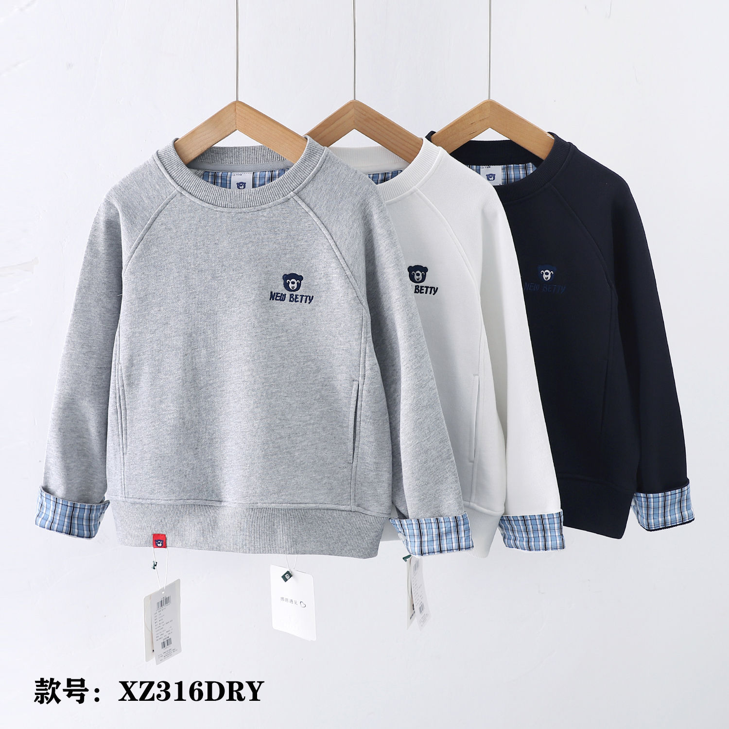 儿童春秋假两件休闲圆领套头韩版卫衣