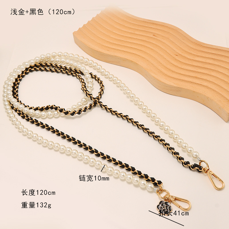 Xiaoxiangfeng パール延長チェーン椿携帯電話ストラップ携帯電話ストラップバッグハンドヘルドレザーショートバッグチェーン|undefined
