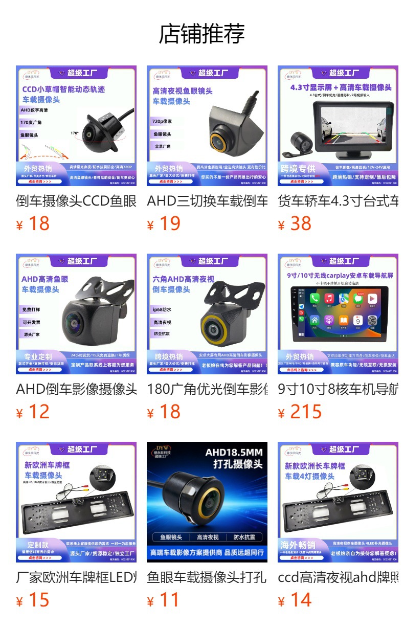 360-Degree Rotating Car Camera Night Vision Universal Reversing Image Ccd Wide-Angle Infrared 360 Panoramic Camera