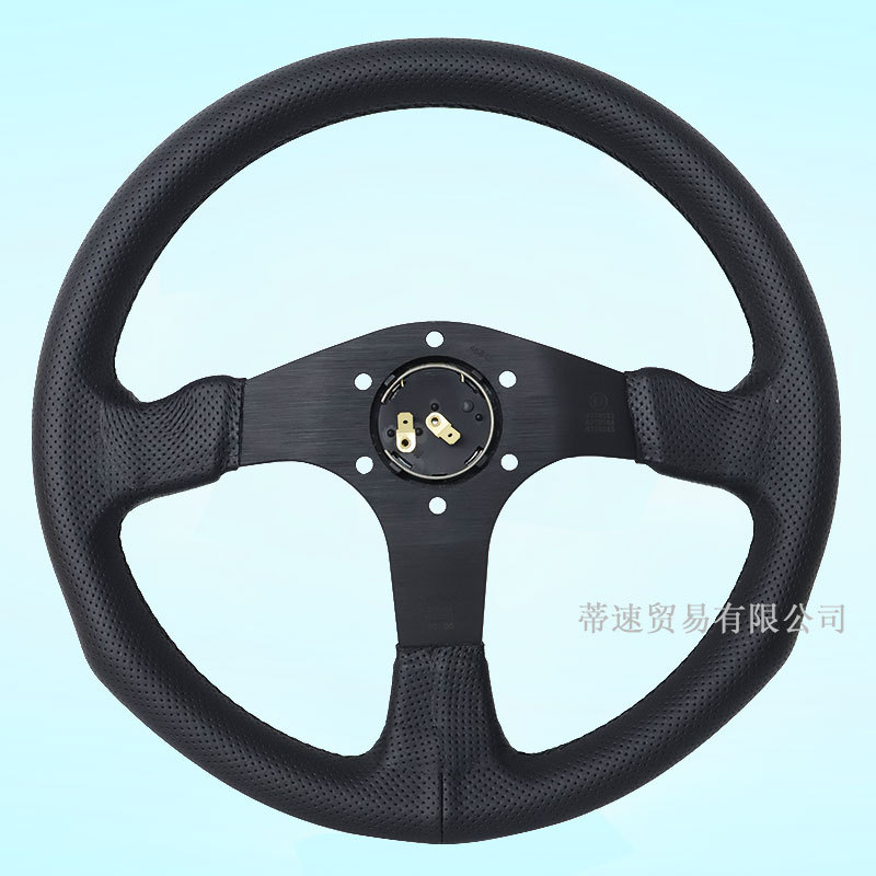 Factory Direct Sale Modified Momo Steering Wheel 14inch Embroidered Steering Wheel Competition Perforated Leather 350mm