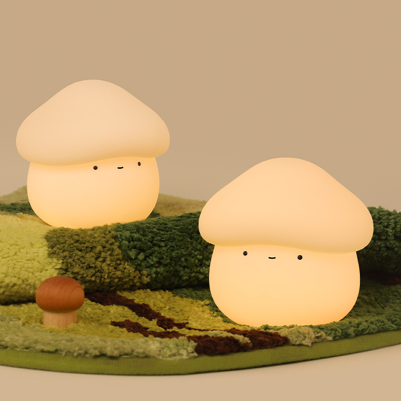 Mushroom-Shaped Night Light, Trendy Bedroom Bedside Cute Sleep Lamp, USB Rechargeable Bedside Soft Light Touch Lamp