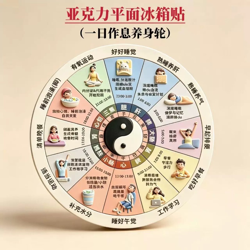 Traditional Chinese Medicine Health Preservation Acrylic Flat Refrigerator Magnet with Meridian Flow Chart for Modern Health Lifestyle Traditional Chinese Medicine Health Preservation Acrylic Flat Refrigerator Magnet with Meridian Flow Chart for Modern Health Lifestyle