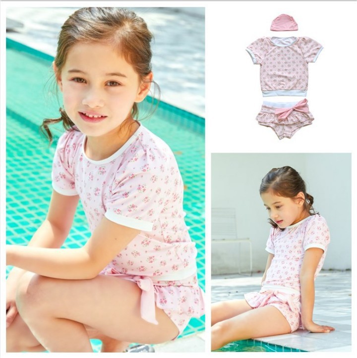 Split fuchsia short sleeve T-shirt, floral print, with short sleeve