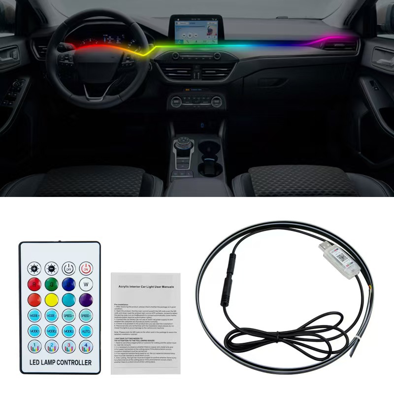 Cross-Border Exclusive Supply of One-To-One Central Control Ambient Lights, Car Atmosphere Decorative Lights, App-Controlled In-Car Lighting Without Wiring Modification