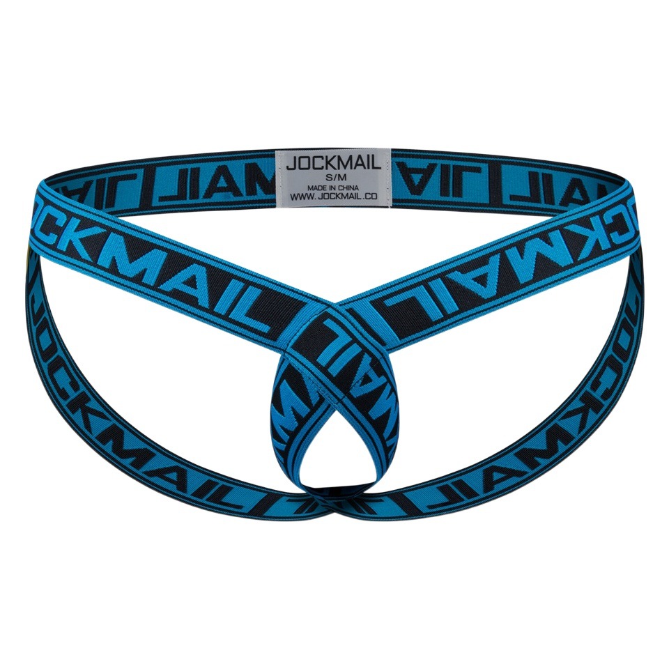 JOCKMAIL ropa interior de los hombres sexy de los hombres de doble Tanga de la cadera de elevación anillo hueco sexy Tanga carta de moda de los hombres