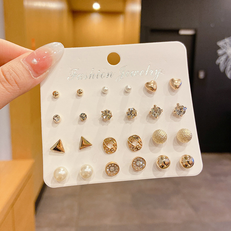Pendientes de aleación moda coreana, estilo lujo ligero, ideales para puestos callejeros, mercado nocturno y ventas en vivo, al por mayor