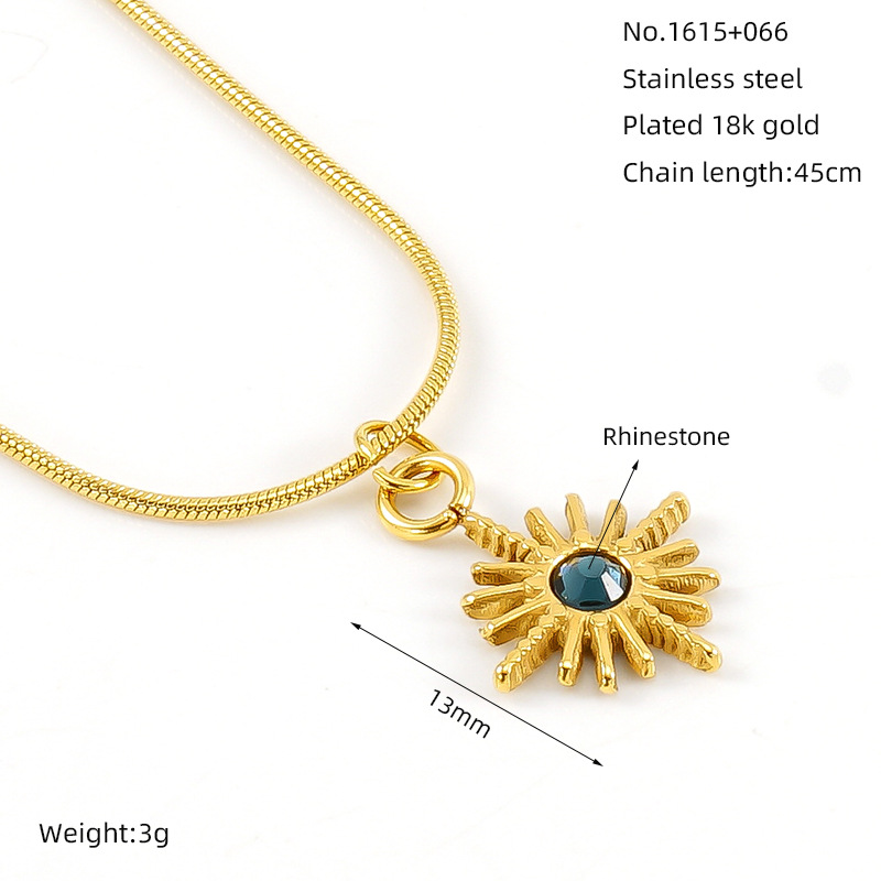 Nuevo estilo de moda red viento collar de acero inoxidable de ocho estrellas mujeres ins viento colgante de metal de acero collar de clavícula de acero mujeres