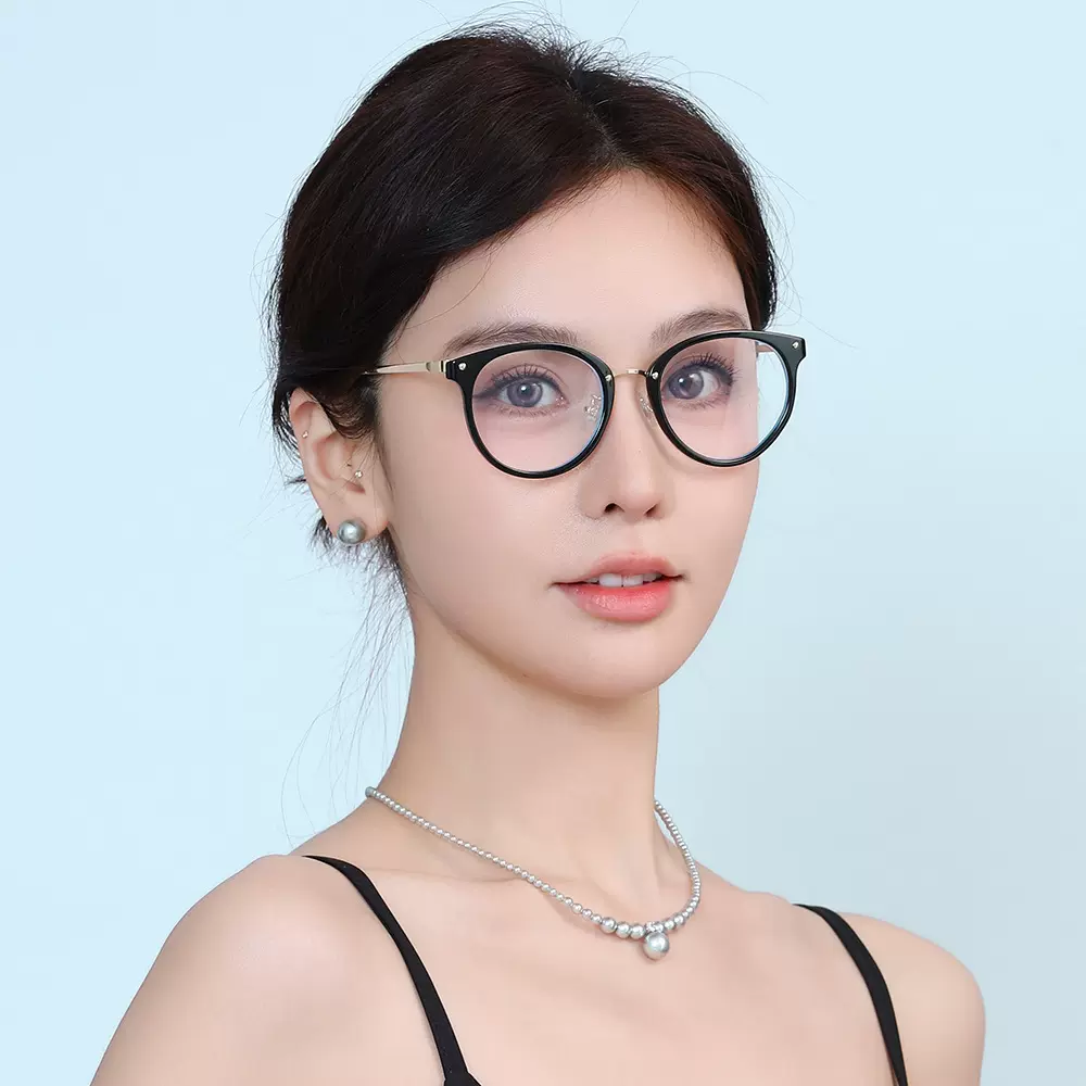 近视眼镜男韩版潮半框素颜黑框可配有度数显脸金属框架平光镜女