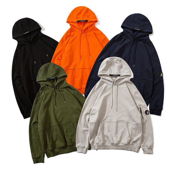 Foreign Trade Men's CP Glasses Pure Cotton Embroidery Casual Round Neck Handsome Simple Casual Outdoor Sports Hooded Sweat