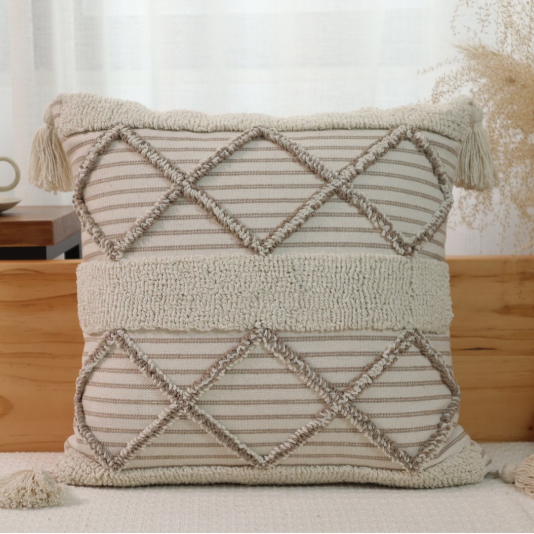 insert silent bohemian veludo bordillo tejido lino geométrico almohada almohada sala de estar sofá dormitorio cojín