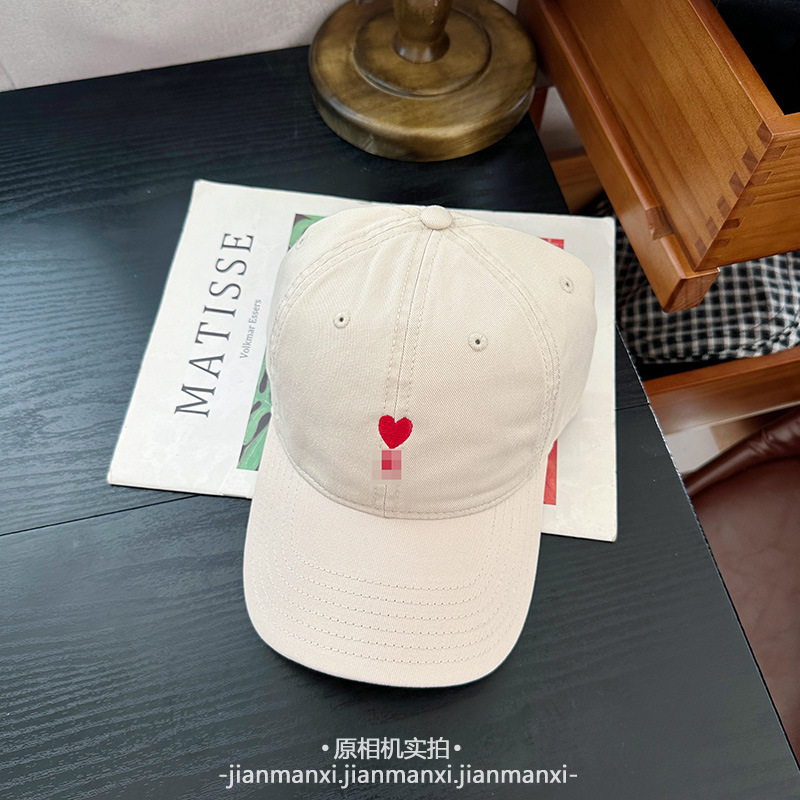 2025新款潮牌男女字母爱心刺绣棒球帽经典棉质软顶显脸小鸭舌帽潮|undefined