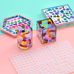 Glue mold diy silicone abrasive creative coaster homemade polka dot collage bottle mosaic particle mold