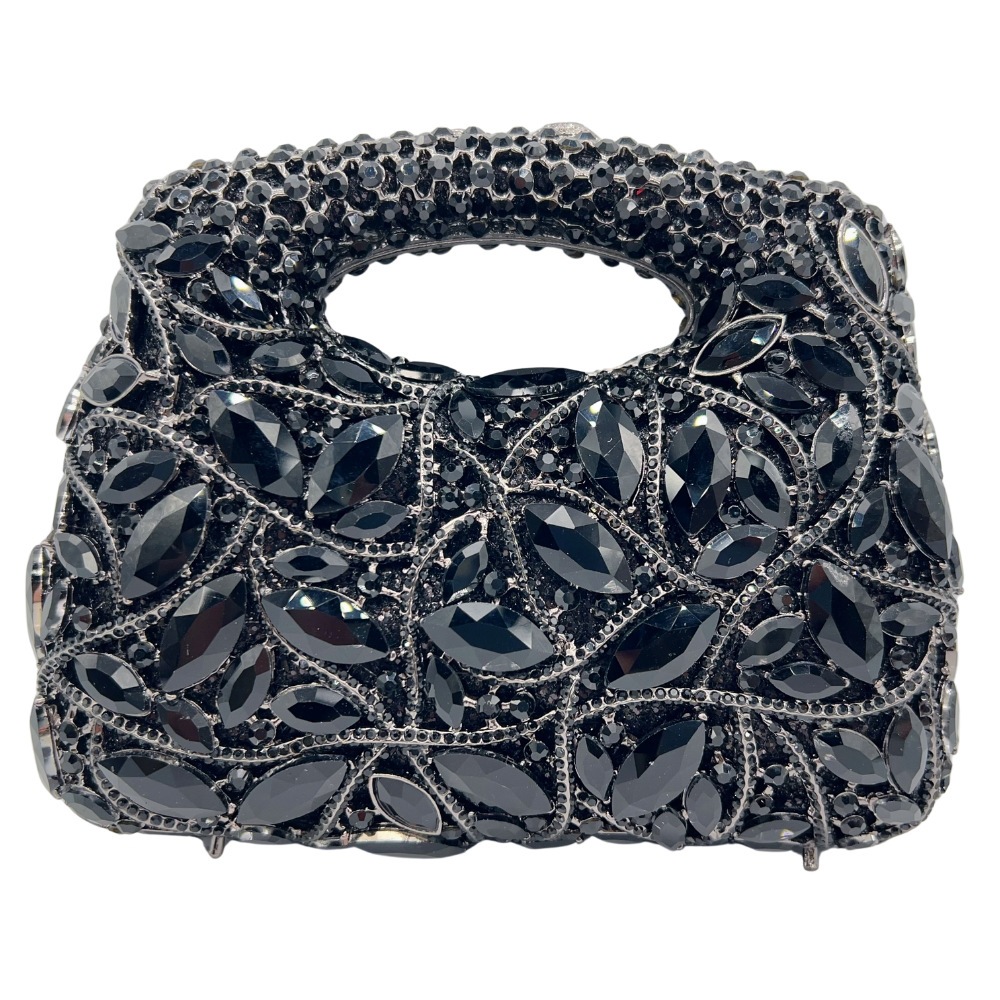Clutch transfronterizo nuevo bolso de banquete de cristal hueco con diamantes, cadena de banquete de mano bolso de mujer