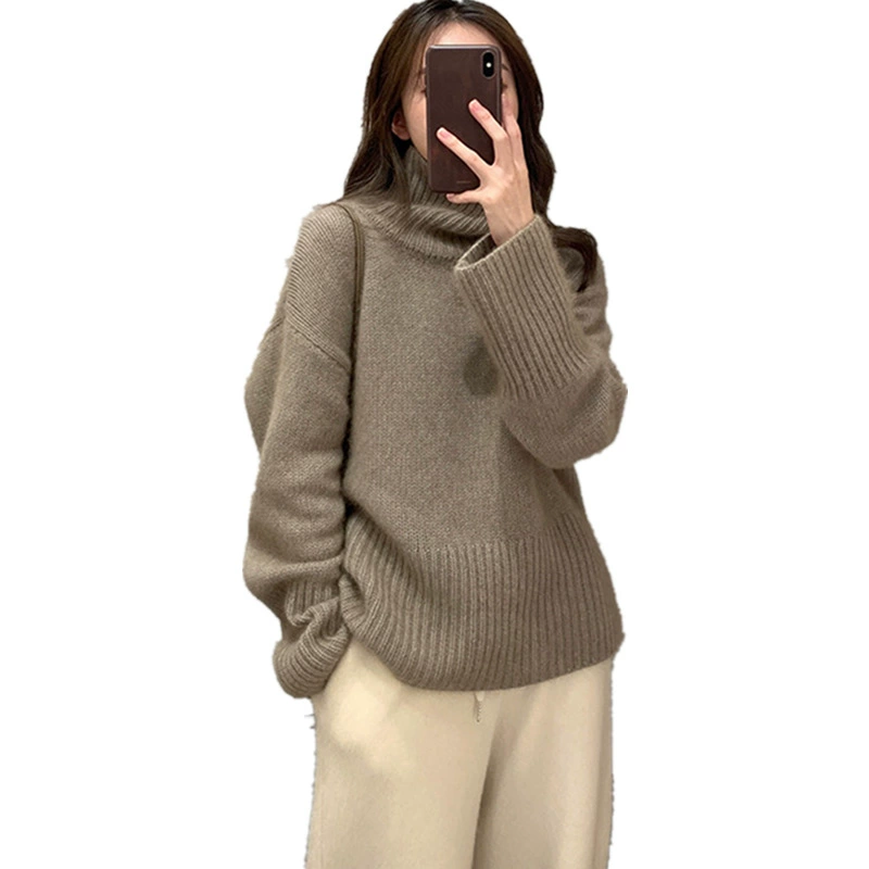 Woolen knitted body-friendly sweater, increased thickness, plus size