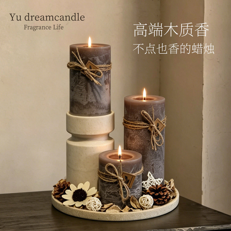 Extra-large scented candle ornament, wooden fragrance, misty forest scent, high-end home fragrance, niche European style, romantic, long-lasting diffusion Extra-large scented candle ornament, wooden fragrance, misty forest scent, high-end home fragrance, niche European style, romantic, long-lasting diffusion