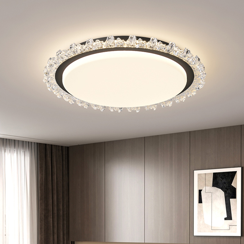 [Selección estricta] Lámpara de techo redonda de lujo minimalista italiana de espectro completo para proteger los ojos de la sala de estudio principal lámpara inteligente Zhongshan