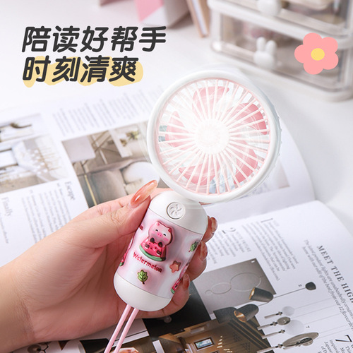 Popularity Inflation Cute Pet Handheld Fan New Mini Portable String USB Charging Fan Festival Gift