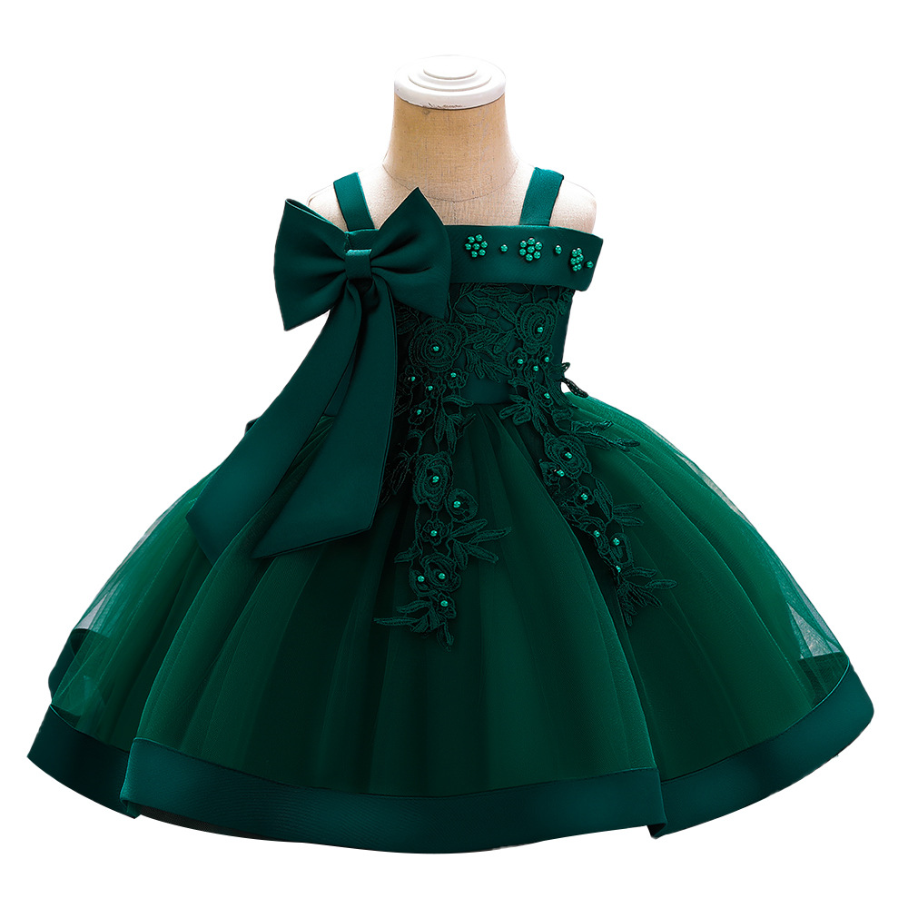 Vestido de niña de Amazon con tirantes, vestido infantil con bordado de cuentas, vestido de princesa, vestido de malla, nuevo estilo de verano