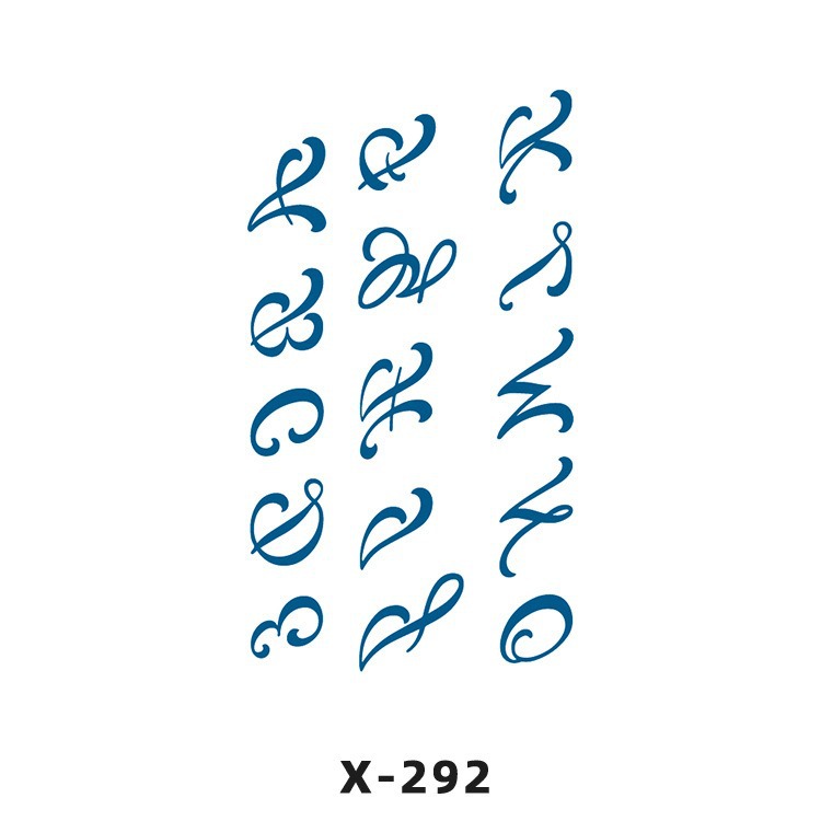 Arco de flor pequeña pegatinas de tatuaje fresco 3D dibujos animados transfronterizo Henna rosa impermeable texto en inglés pegatinas de tatuaje