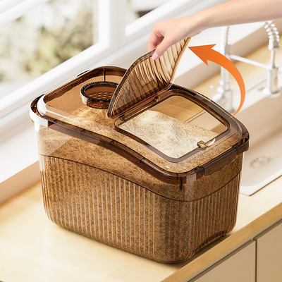 米桶家用厨房防虫防潮带轮子密封食品级储米箱加厚大米面粉储存罐