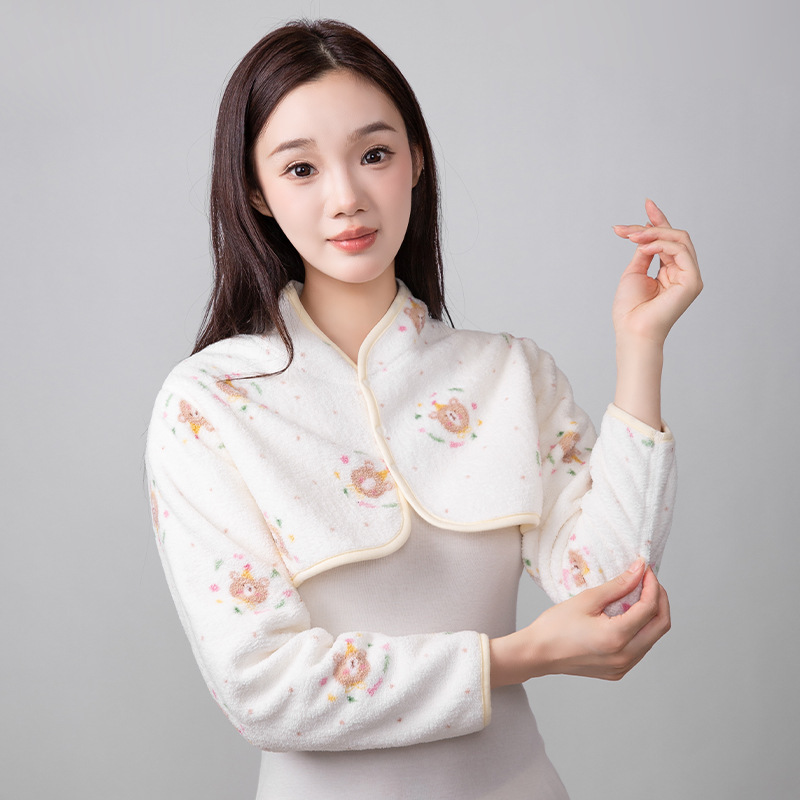 月子坎肩保暖中老年肩周防寒产妇坐月子披肩护肩颈椎孕妇长袖外套|undefined