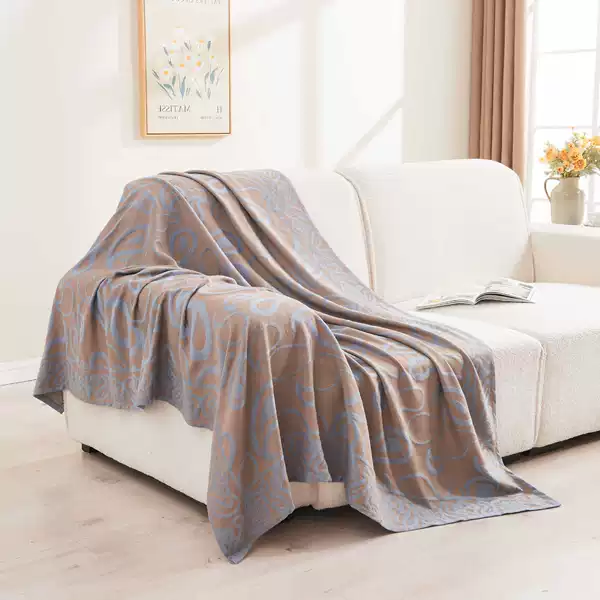 Aviation blanket—light blue cashew