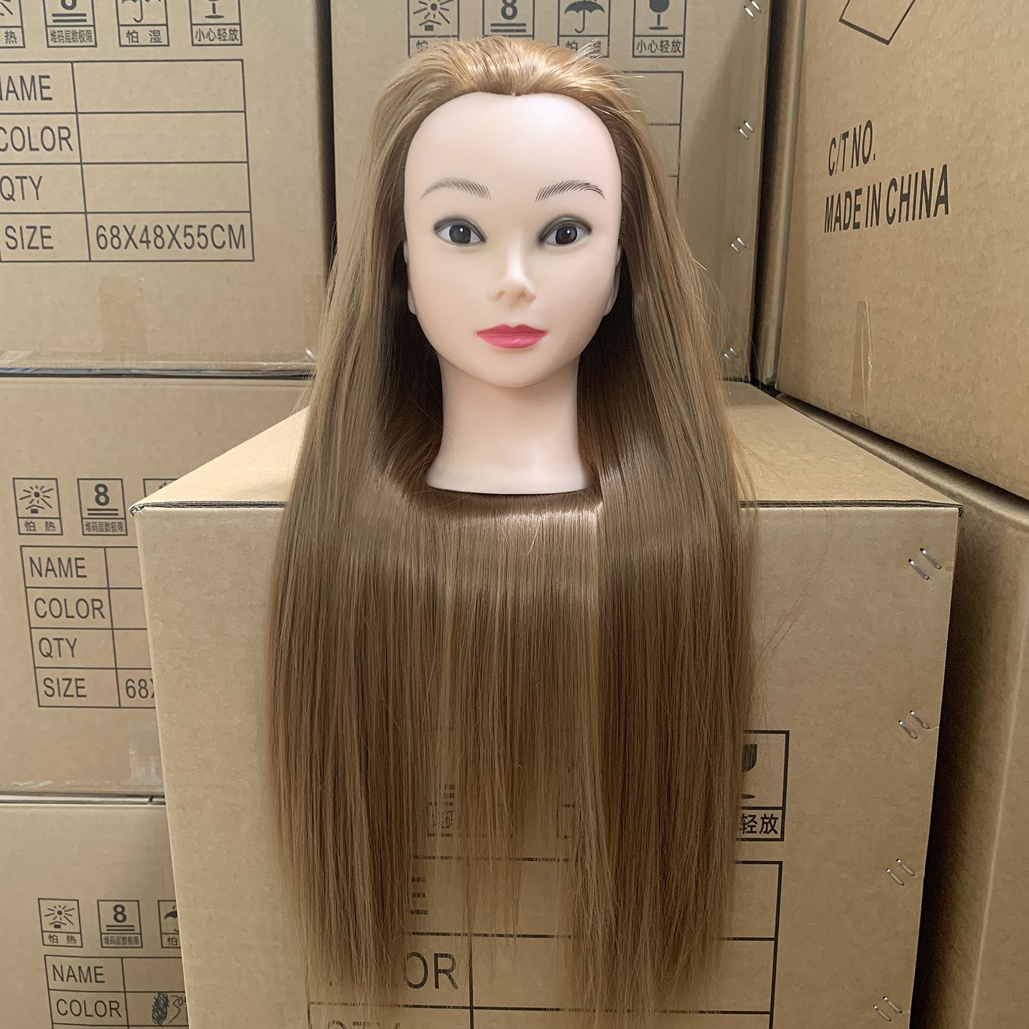 Cabeza de Maniquí para Peluquería de Fibra de Alta Temperatura para Práctica de Peinado y Corte image 8