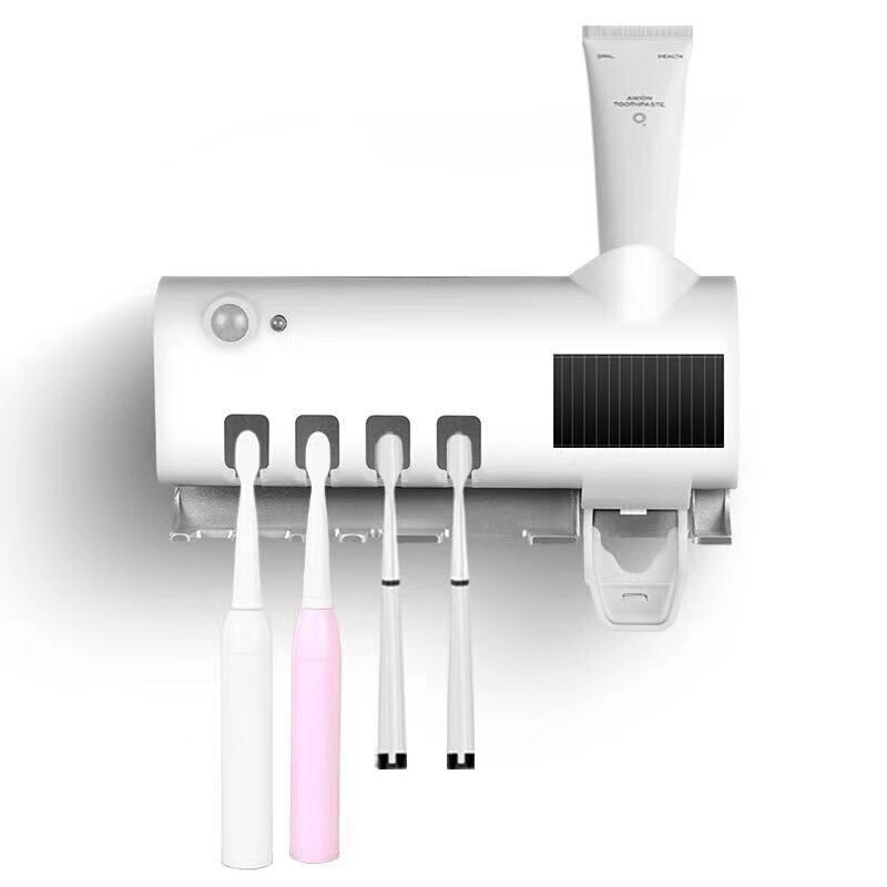スマート歯ブラシホルダー滅菌器 UV 滅菌電気壁掛け歯磨き粉歯カッププラスチック収納ボックス収納ラック|undefined