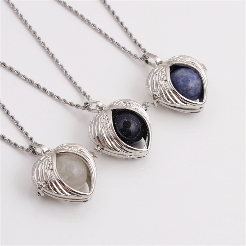 crystal stone heart-shaped pendant simple necklace wholesale jewelry Nihaojewelry